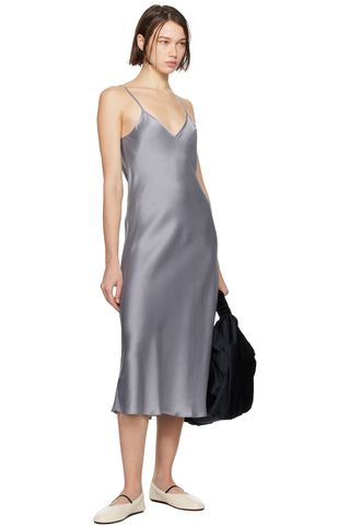 Silk Laundry Gray 90s Slip Dress