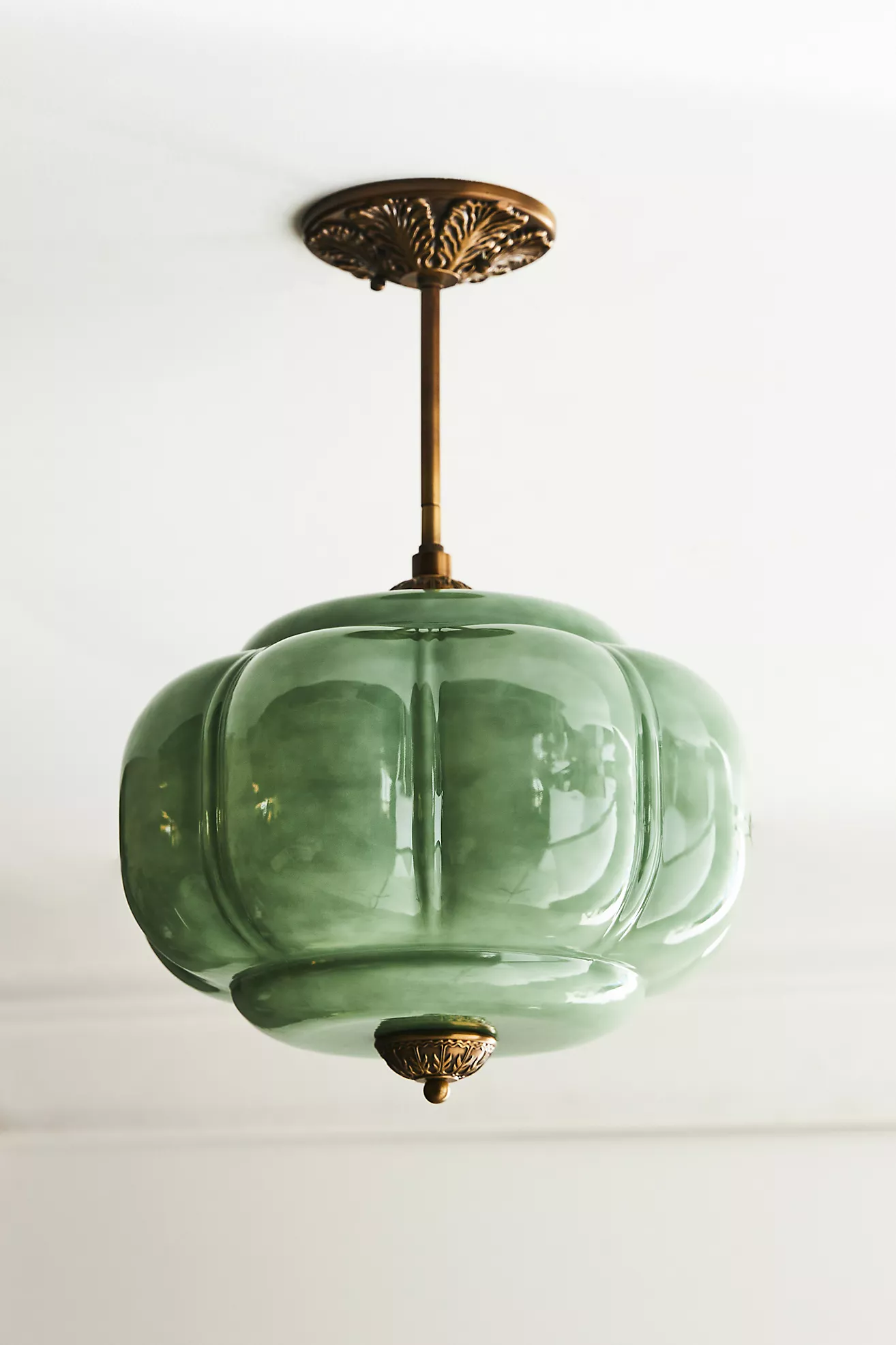 The Eloise Scallop Milk Glass Semi-Flush Mount Ceiling Light