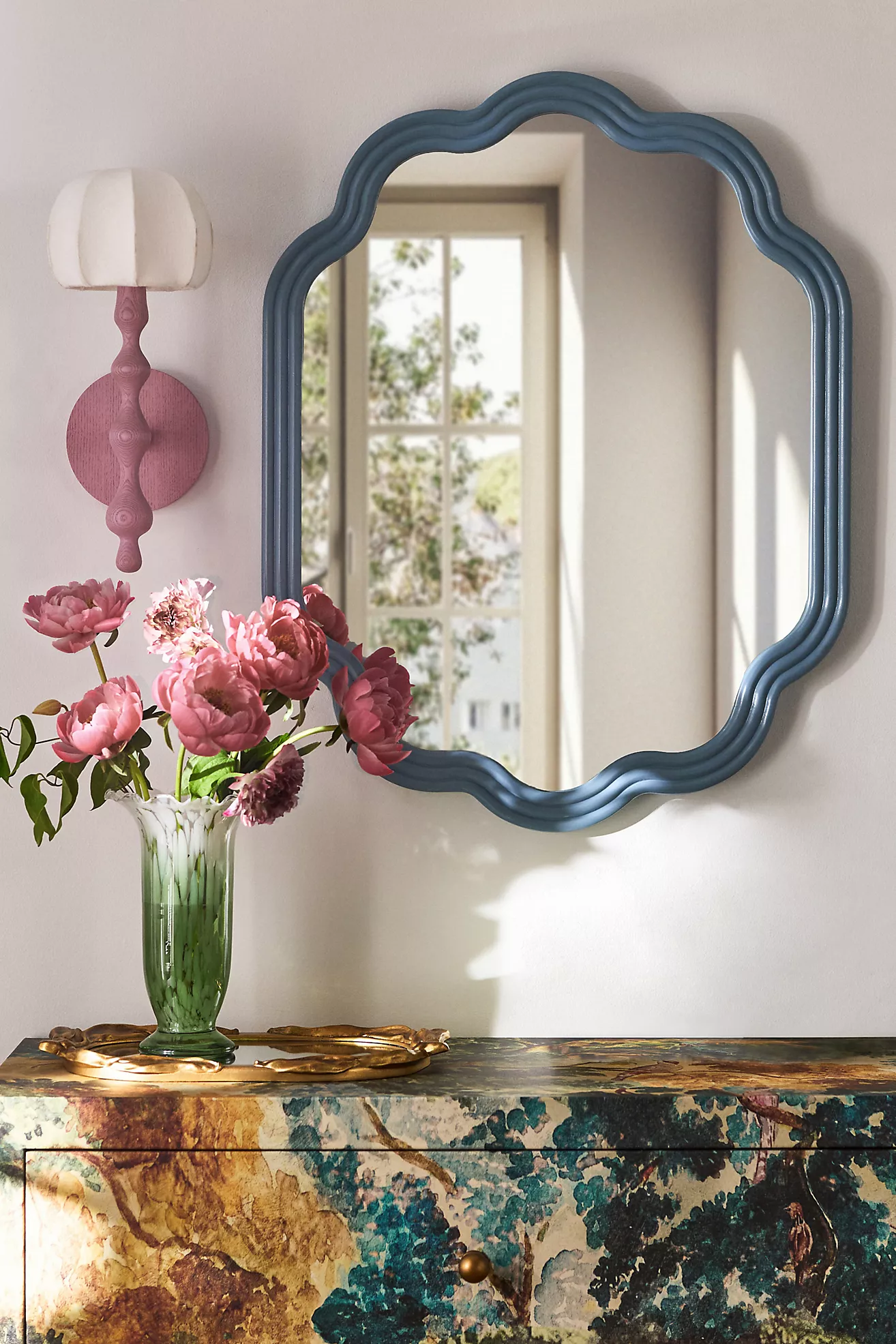 Clara Scalloped Wood Mirror