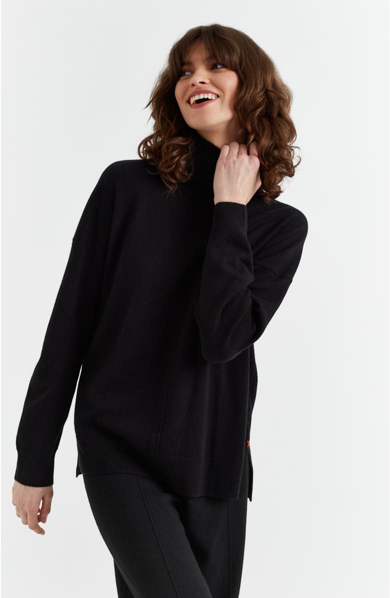 Relaxed Roll Neck Wool &amp; Cashmere Sweater