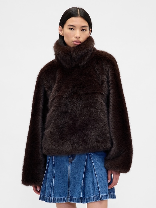 Gap &times; Sandy Liang Vegan Fur Half-Zip Pullover