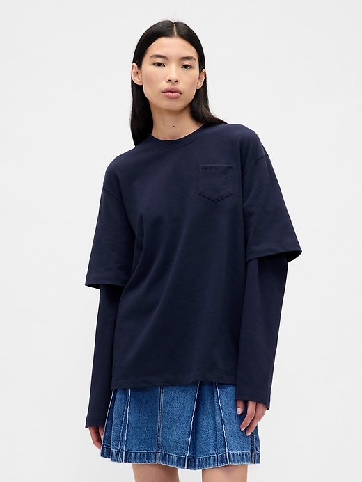Gap &times; Sandy Liang Adult Heavyweight Organic Cotton Layered T-Shirt