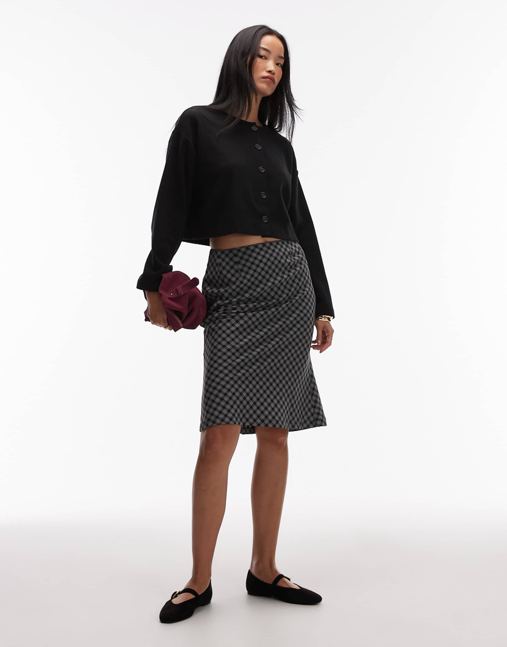 Asos Design 90s Midi Skirt in Check