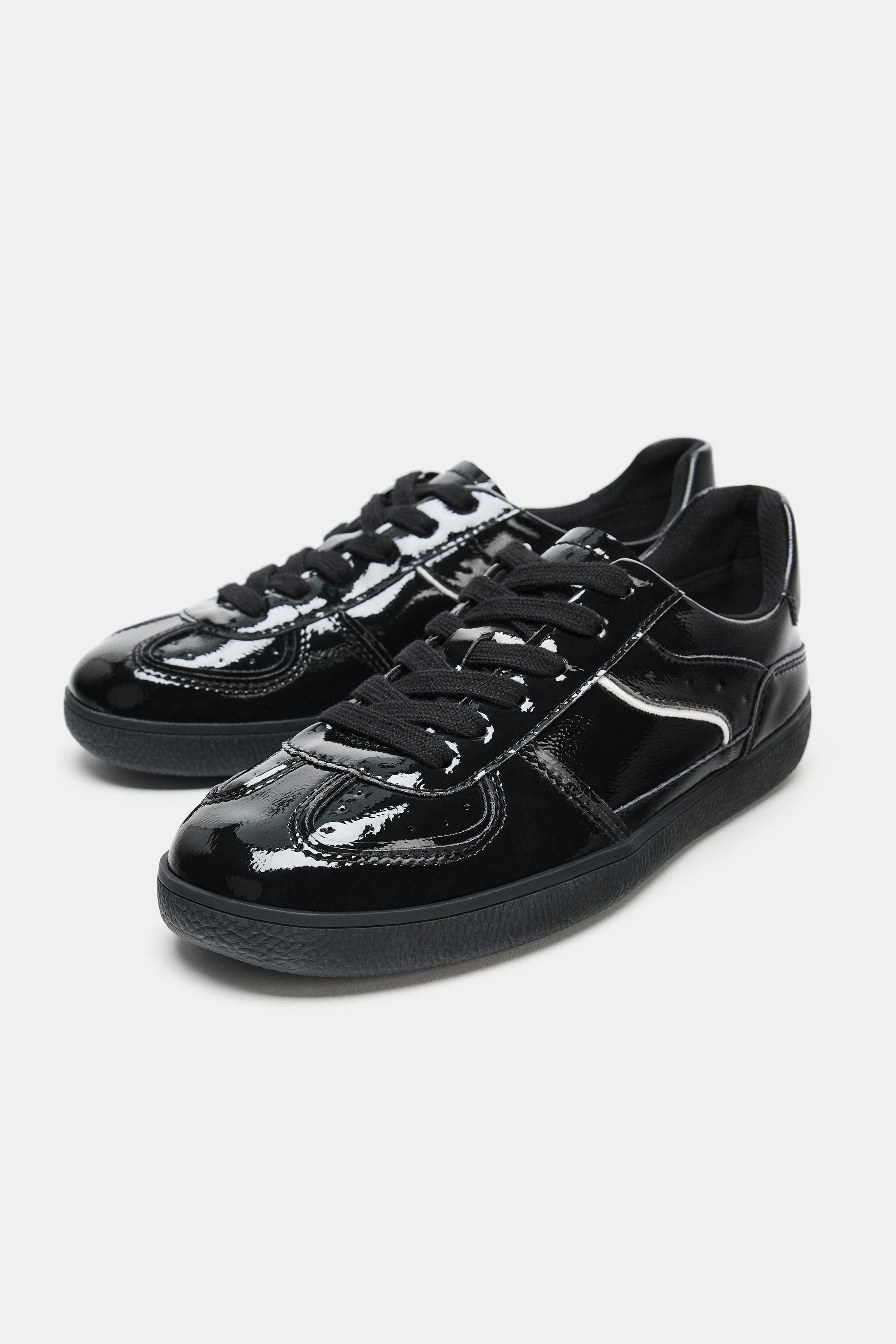 Patent Leather Effect Sneakers