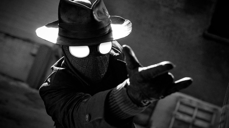 Nicolas Cage's live-action Spider-Man Noir prepares to spin a black-and-white web in a first-look image from Spider-Noir.